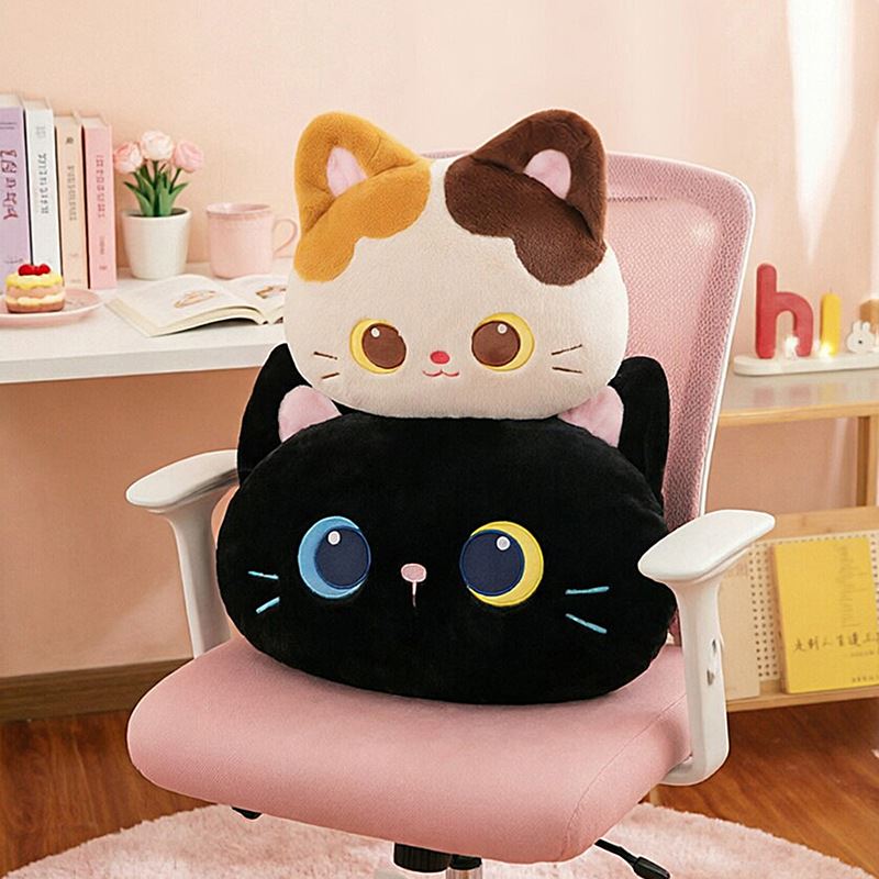Ba màu dễ thương và đáng yêu, gối và đồ chơi sang trọng dành cho mèo đen, mèo đen